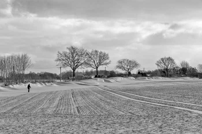 Schneeverwehungen in Brodten